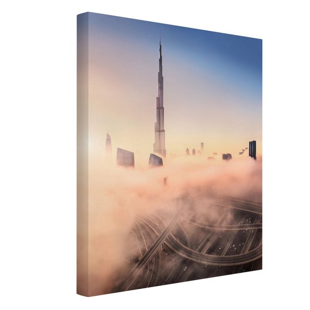 Stampa su tela Skyline di celeste di Dubai