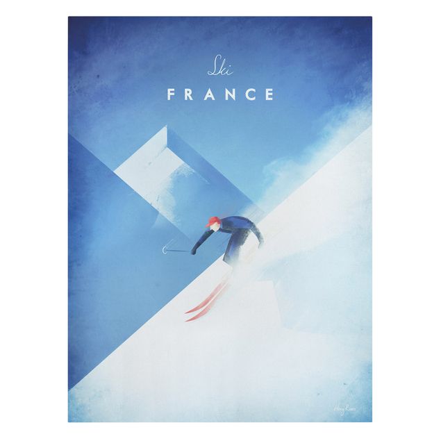 Stampa su tela Poster di viaggio - Sciare in Francia