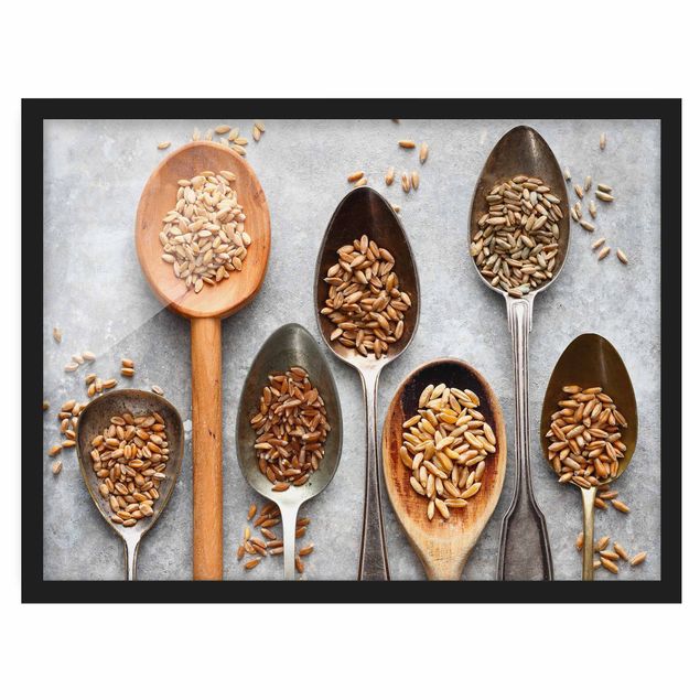 Poster con cornice - Cereal Grains Spoon - Orizzontale 3:4