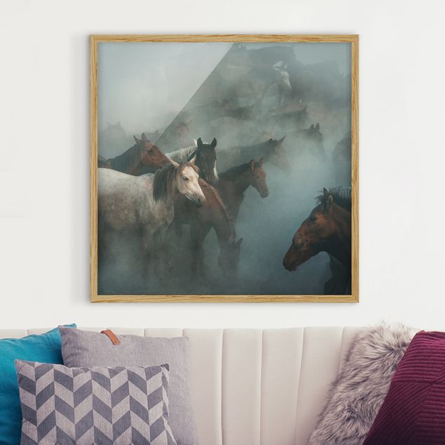 Poster con cornice - Wild Horses - Quadrato 1:1