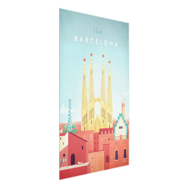 Quadro in vetro - Poster viaggio - Barcellona - Verticale 3:2