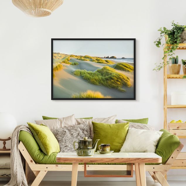 Poster con cornice - Dunes And Grasses At The Sea - Orizzontale 3:4
