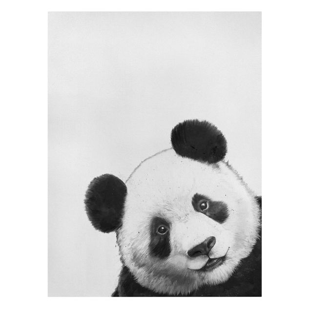 Stampe su tela animali Illustrazione - Panda Disegno in bianco e nero