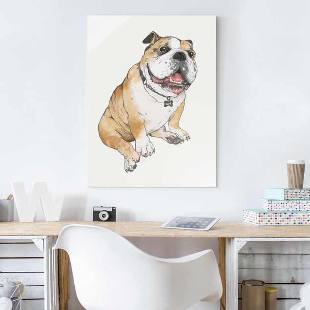 stampe animali Illustrazione - Cane Bulldog Pittura