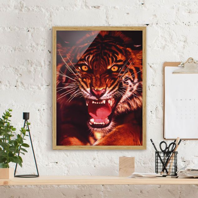 Poster con cornice - Wild Tiger - Verticale 4:3