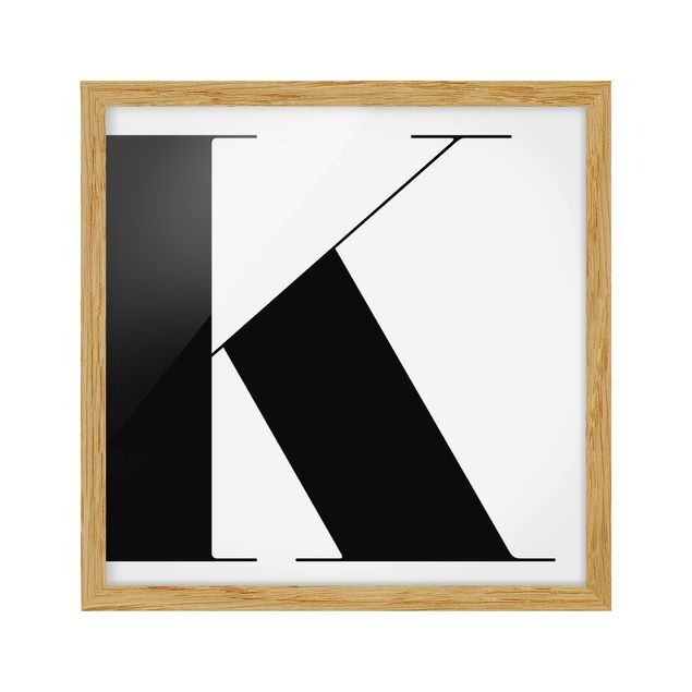 Poster con cornice - Antiqua Letter K - Quadrato 1:1