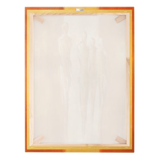 Quadro su tela oro - Quattro figure in arancione 02