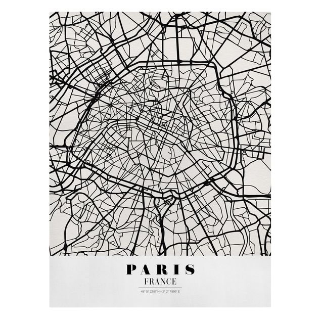 Quadri su tela Mappa di Parigi - Classica
