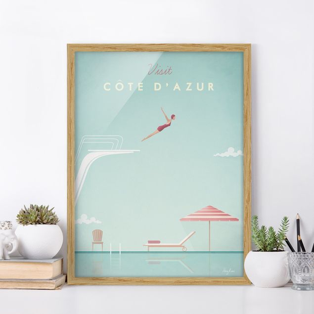 Poster con cornice - Poster Viaggi - Côte d'Azur - Verticale 4:3