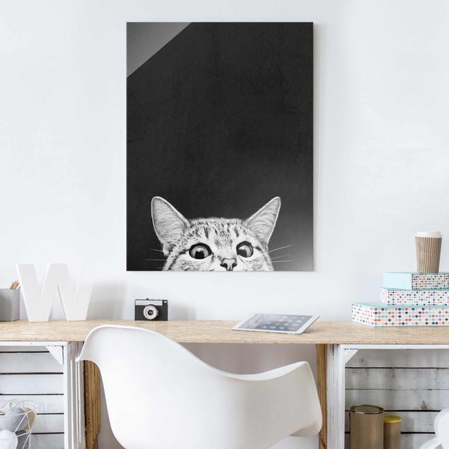 Quadri animali Illustrazione - Gatto Disegno in bianco e nero