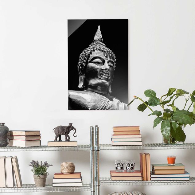 Quadro in vetro - Buddha Statue Viso - Verticale 3:2