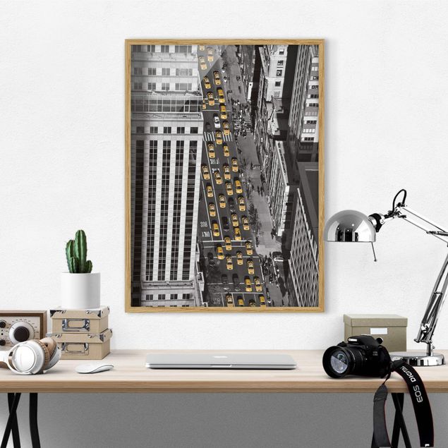 Poster con cornice - Taxi Traffic In Manhattan - Verticale 4:3