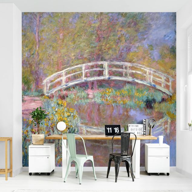 Carta da parati adesiva - Claude Monet - Giardino del Ponte di Monet- Formato quadrato