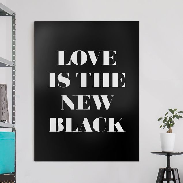 Stampe su tela bianco e nero L'amore è il nuovo nero