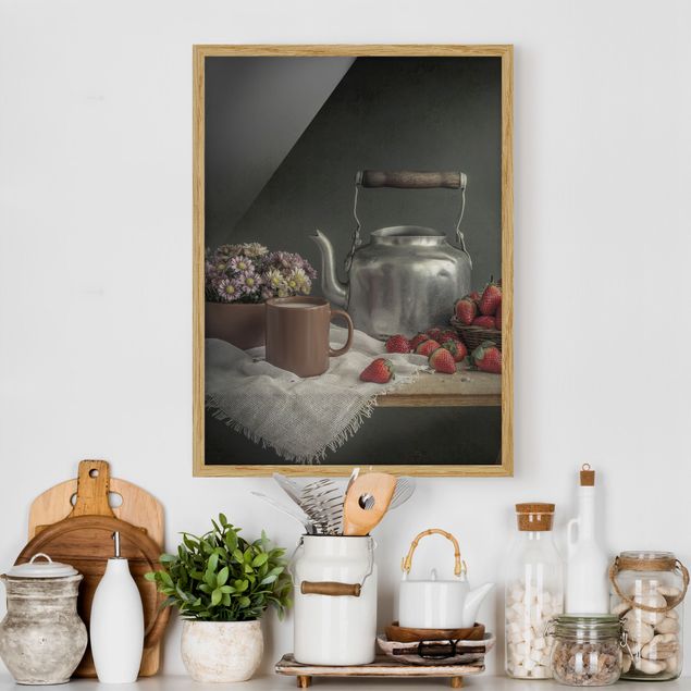 Poster con cornice - Still Life With Strawberries - Verticale 4:3