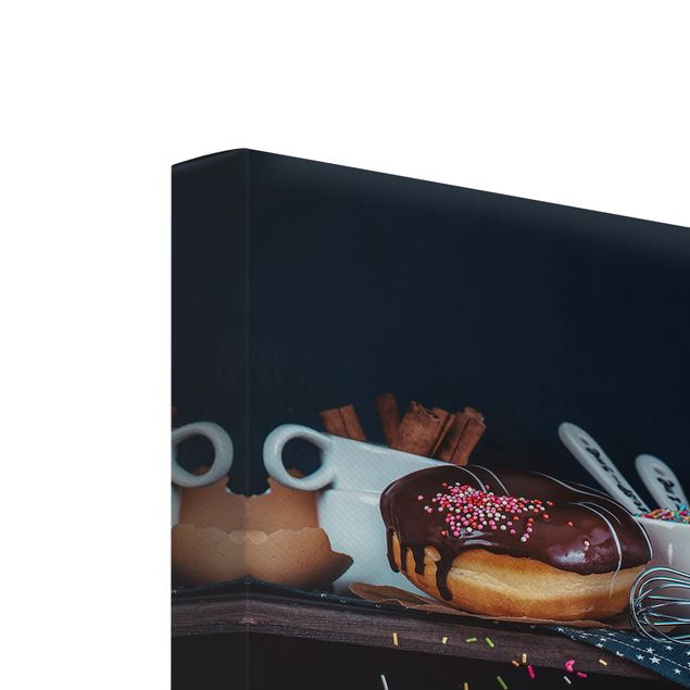 Stampa su tela 2 parti - Donuts from the kitchen shelf - Pannello