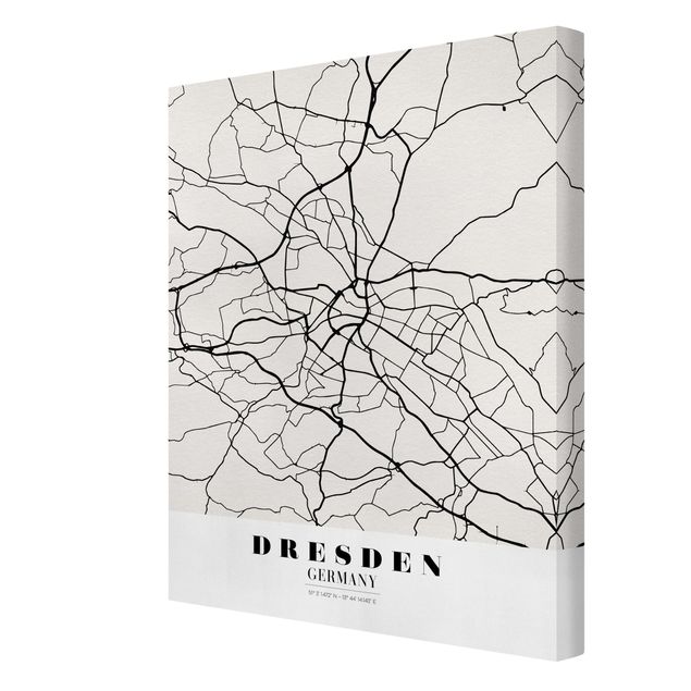 Stampa su tela - Dresden City Map - Classical - Verticale 3:4