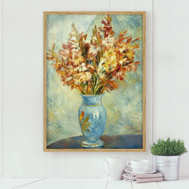 Poster con cornice - Auguste Renoir - Gladiolas In A Blue Vase - Verticale 4:3