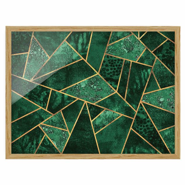 Poster con cornice - Dark Emerald con oro - Orizzontale 3:4