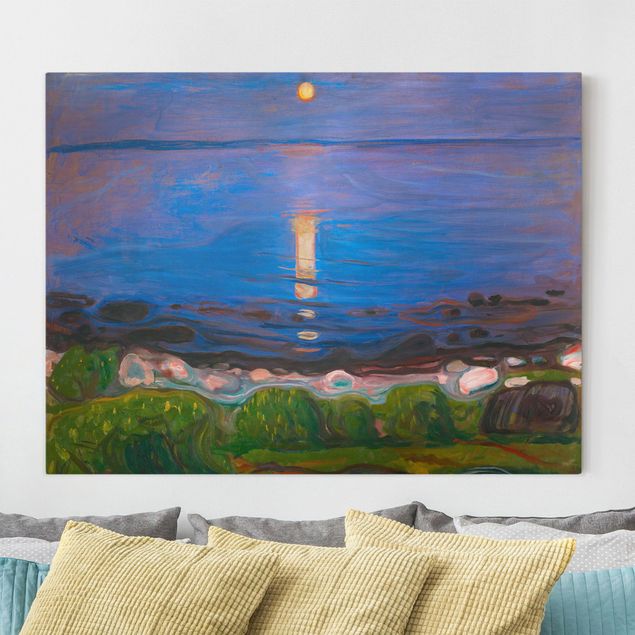 Quadri tela mare Edvard Munch - Notte d'estate sulla spiaggia