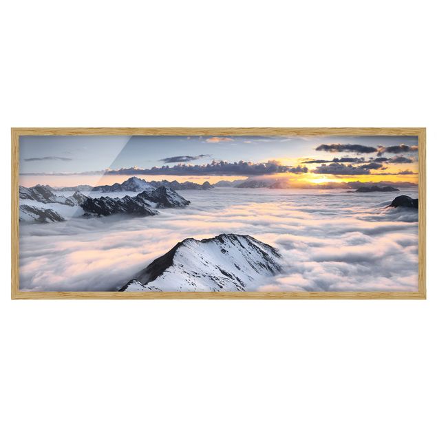 Poster con cornice - Vista Di Nubi E Le Montagne - Panorama formato orizzontale