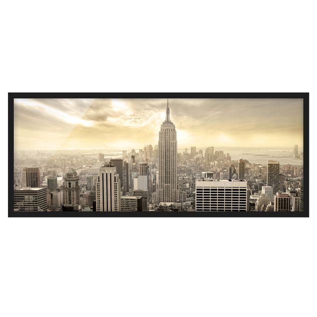 Poster con cornice - Manhattan Alba - Panorama formato orizzontale