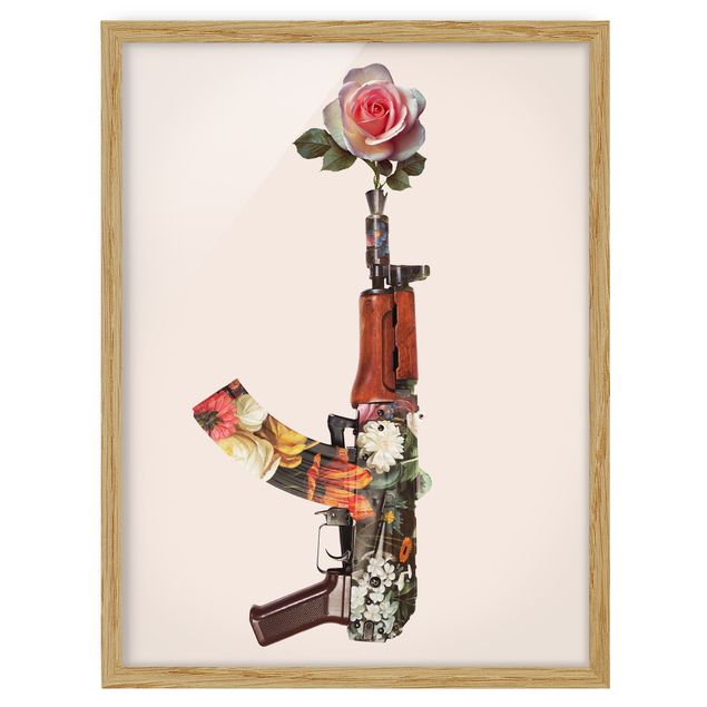 Poster con cornice - Arma con Rosa - Verticale 4:3
