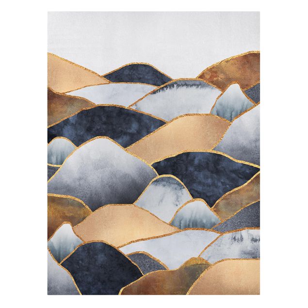 Riproduzioni su tela quadri famosi Montagne d'oro acquerello