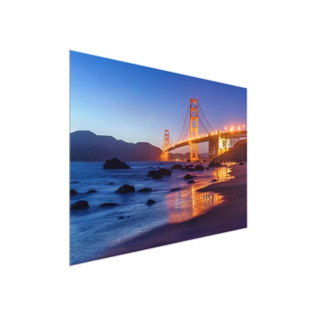 Quadro in vetro - Golden Gate Bridge all'alba