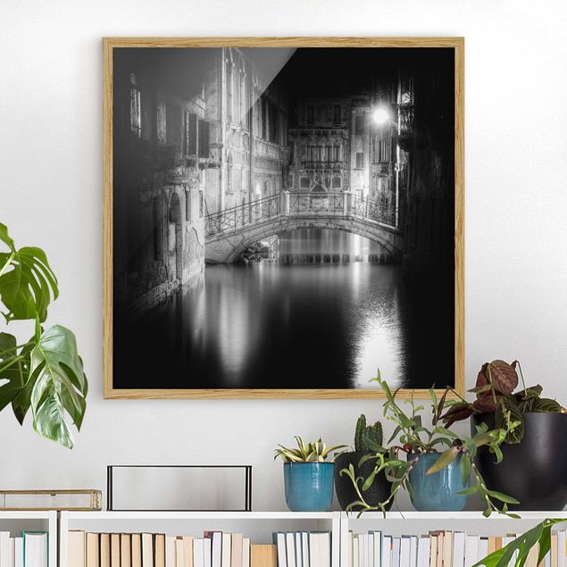 Poster con cornice - Bridge Venice - Quadrato 1:1