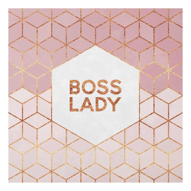 Quadro in vetro - Boss Pink Lady esagoni - Quadrato 1:1
