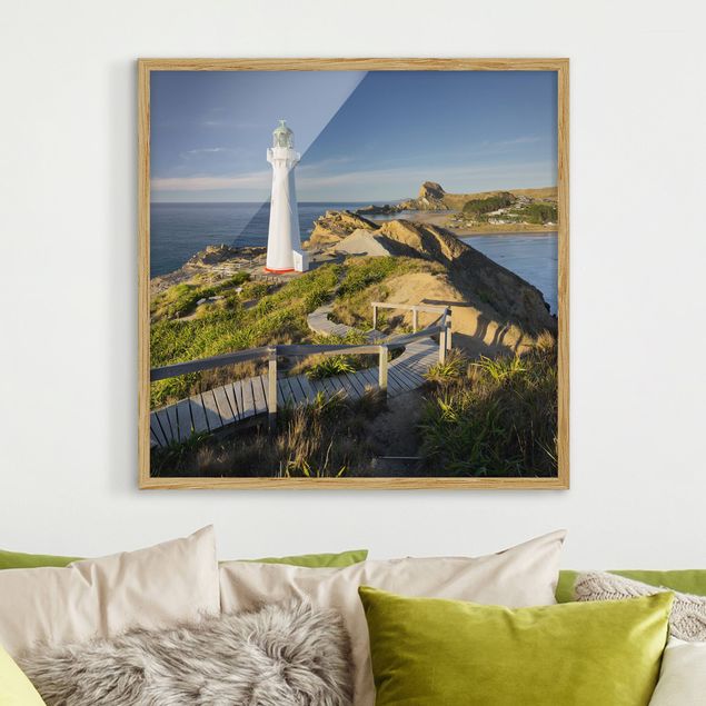 Poster con cornice - Castle Point Lighthouse New Zealand - Quadrato 1:1