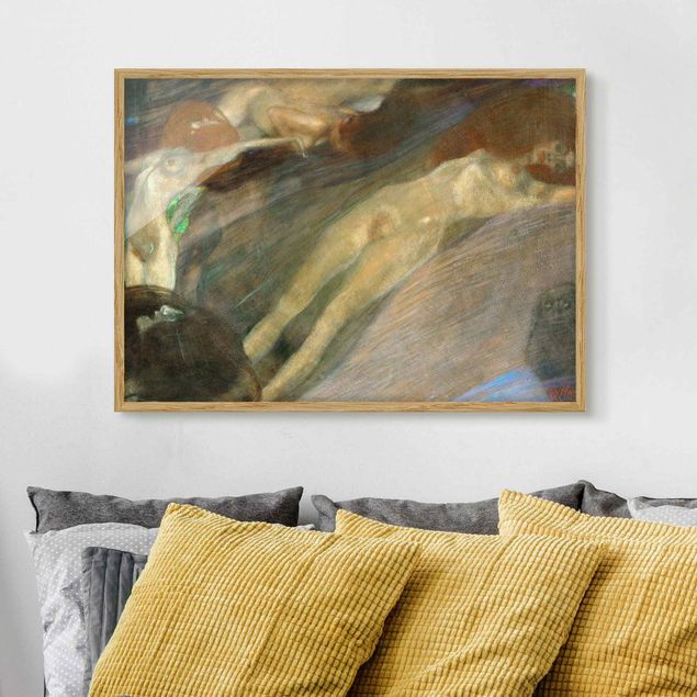 Poster con cornice - Gustav Klimt - Moving Water - Orizzontale 3:4