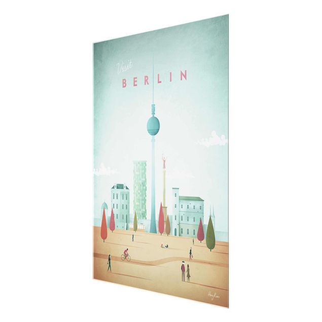 Quadro in vetro - Poster viaggio - Berlino - Verticale 4:3