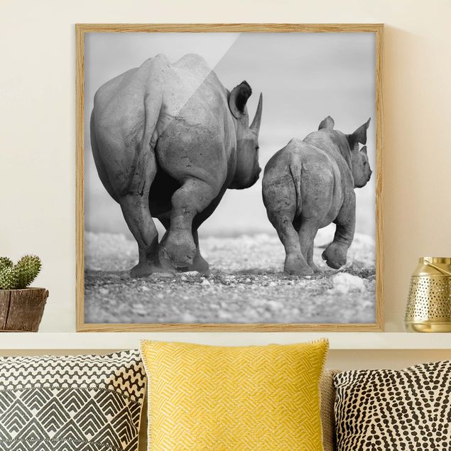 quadro astratto moderno Rinoceronti erranti II