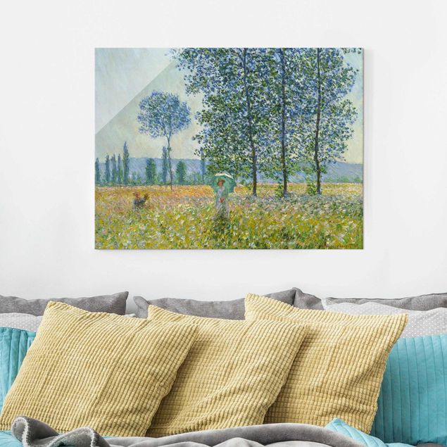 Quadro in vetro - Claude Monet - campo in primavera - Orizzontale 3:4