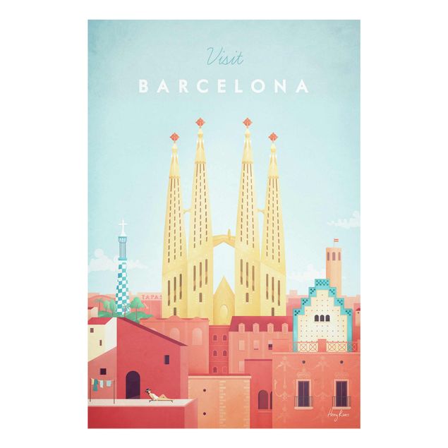 Quadro in vetro - Poster viaggio - Barcellona - Verticale 3:2