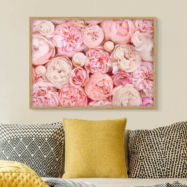 Poster con cornice - Rose Rose Coral Shabby - Orizzontale 3:4