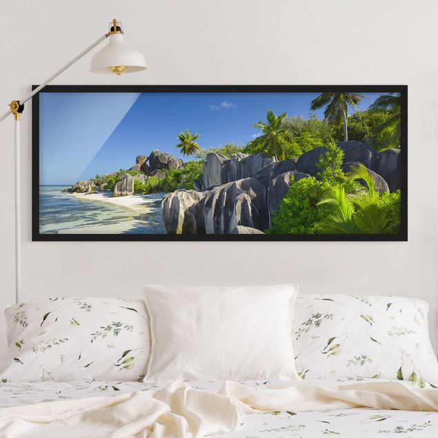 Poster con cornice - Dream Beach Seychelles - Panorama formato orizzontale
