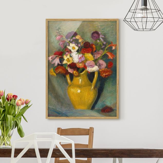 Poster con cornice - Otto Modersohn - Colorful Bouquet In Yellow Clay Jug - Verticale 4:3