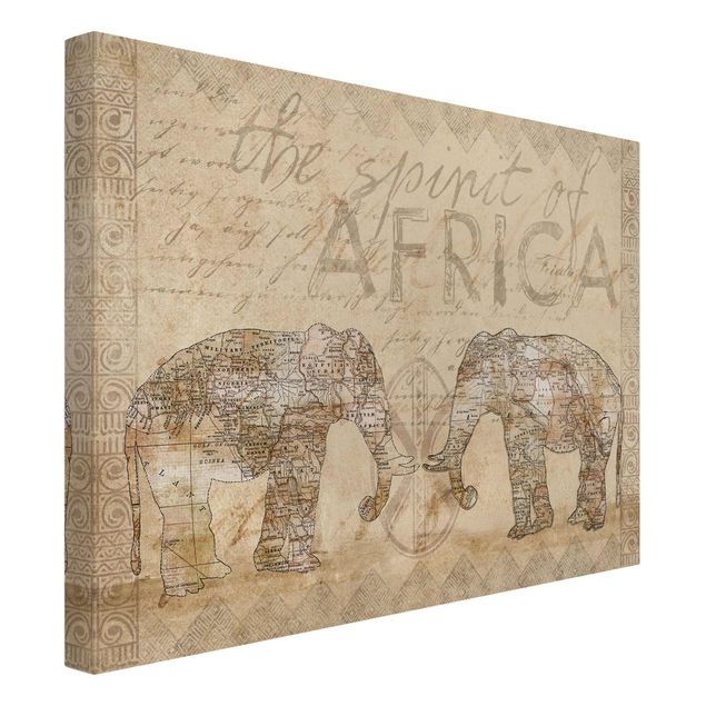 Riproduzione quadri su tela Collage vintage - Spirito dell'Africa