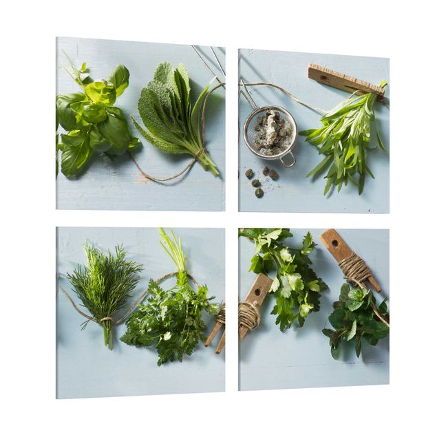 Stampa su tela 4 parti - bundled herbs
