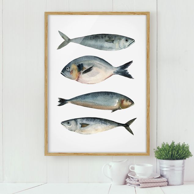 Quadri animali Quattro pesci nell'acquerello II