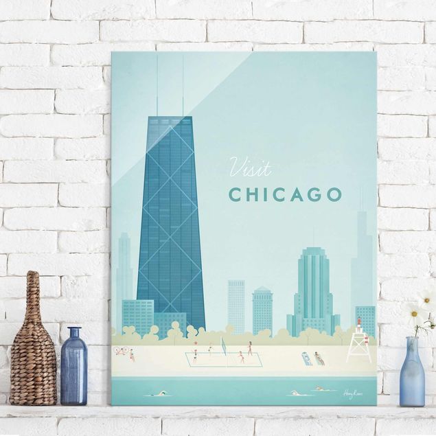 Lavagna magnetica vetro Poster di viaggio - Chicago