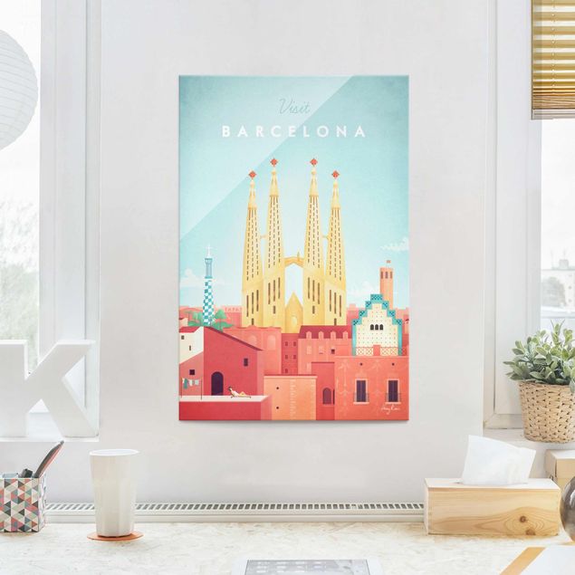 Lavagna magnetica vetro Poster di viaggio - Barcellona