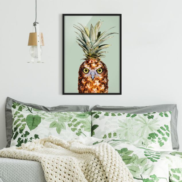Poster con cornice - Ananas con civetta - Verticale 4:3