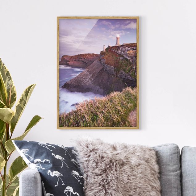 Poster con cornice - Cliffs And Lighthouse - Verticale 4:3