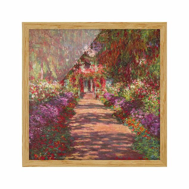 Poster con cornice - Claude Monet - Percorso nel giardino di Monet Giverny A - Quadrato 1:1