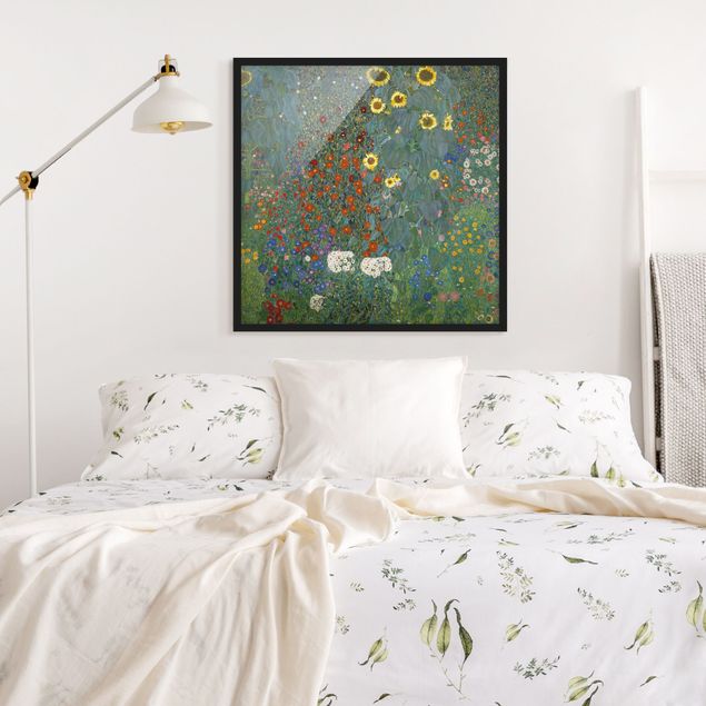 Poster con cornice - Gustav Klimt - Giardino Girasoli