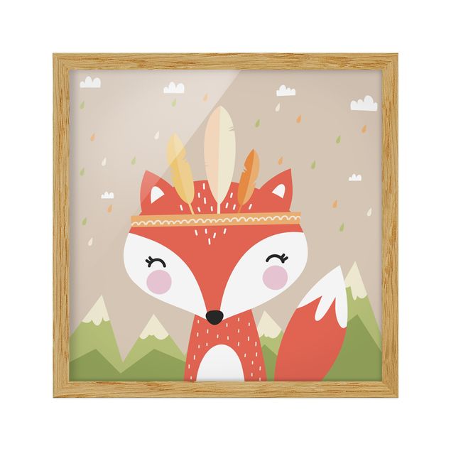 Poster con cornice - Indians Fox - Quadrato 1:1